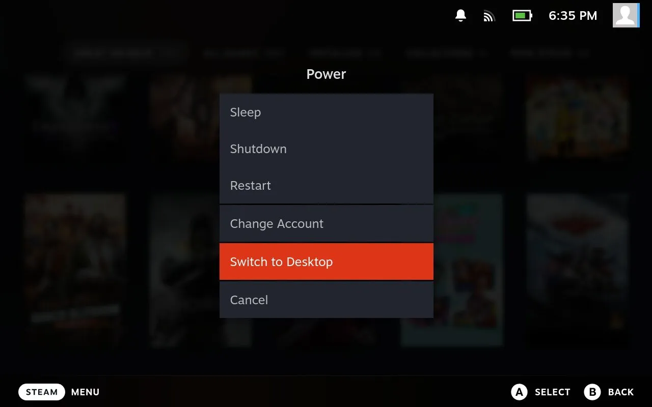 Steam Deck Switch to Desktop Mode