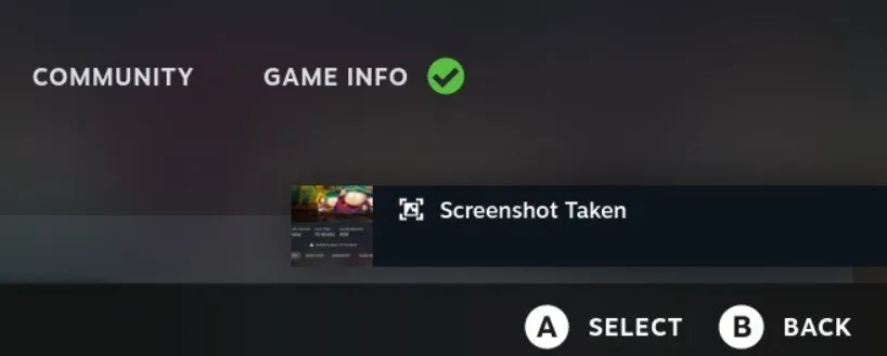 steam deck screenshot toast message confirmation