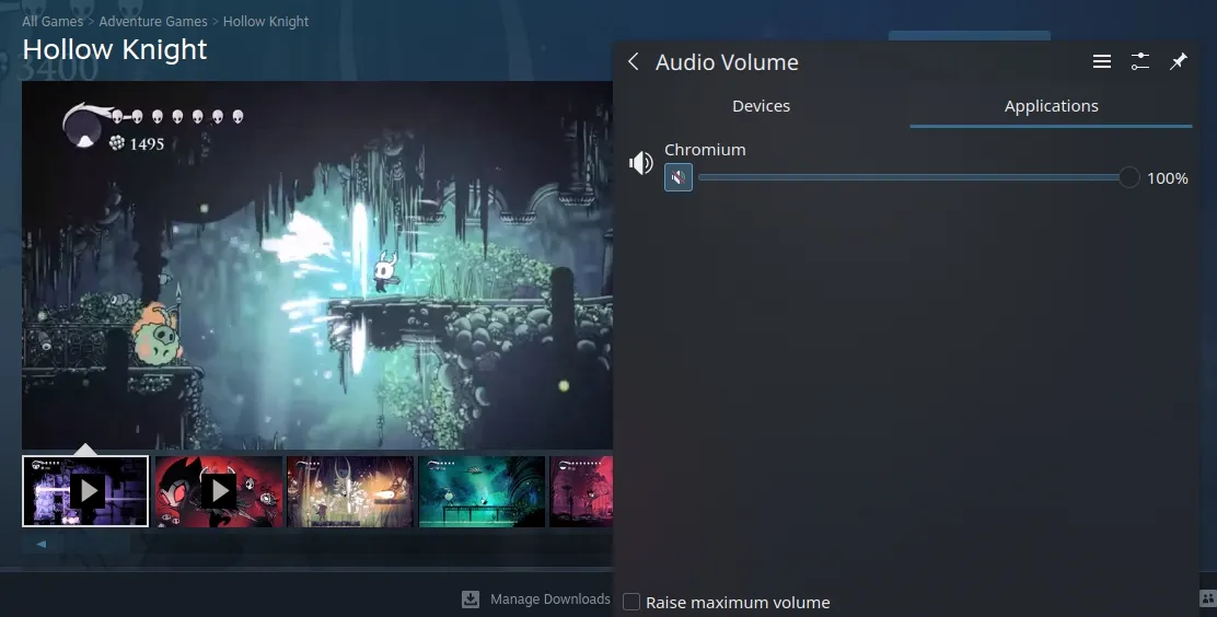 steam deck desktop mode store page muted audio
