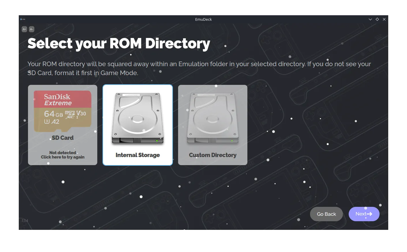 steam deck emudeck rom directory location