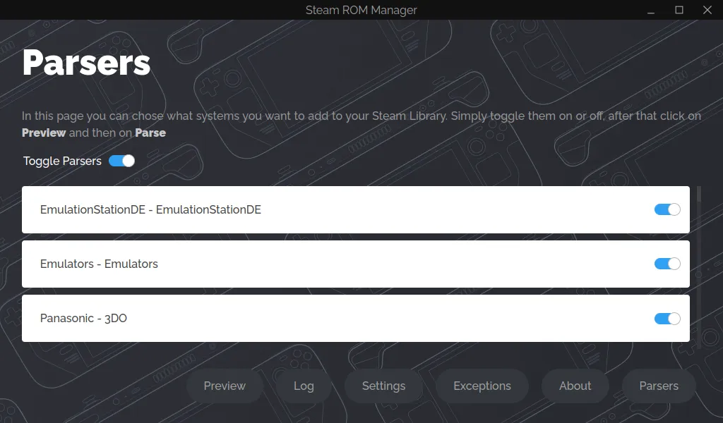 steam deck emudeck rom manager parser