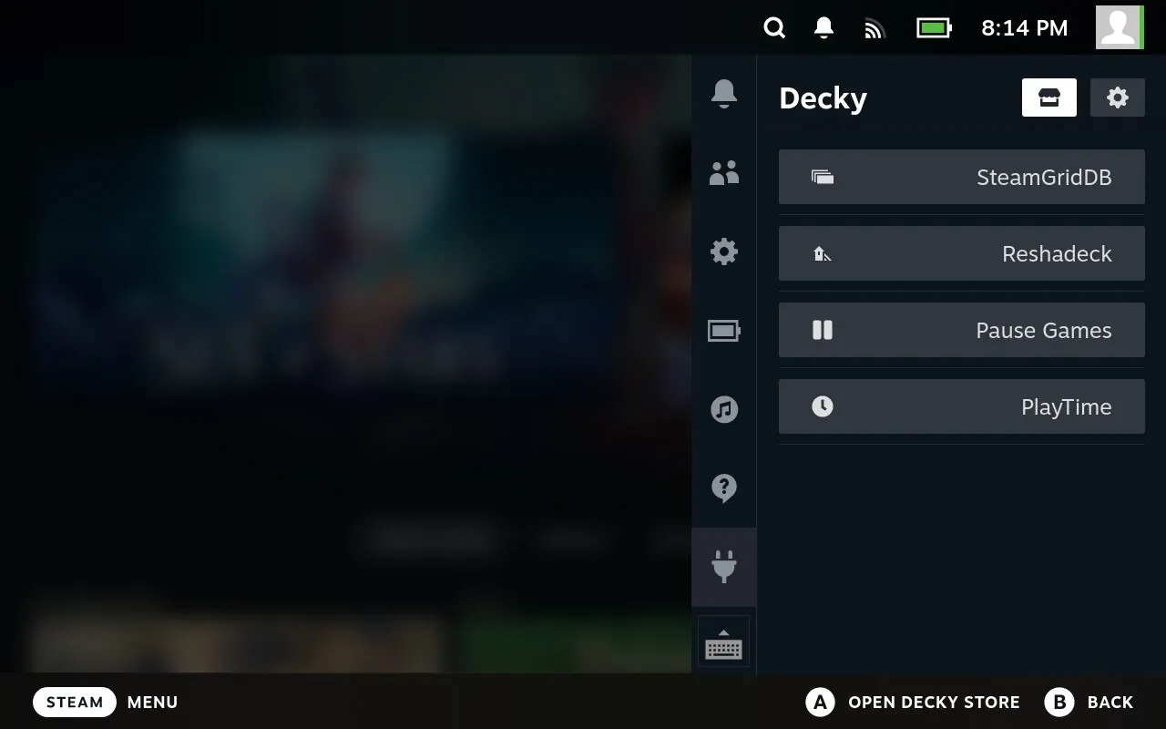 steam deck decky loader menu